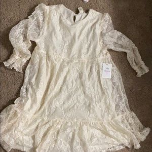 Little girls knit lace dress